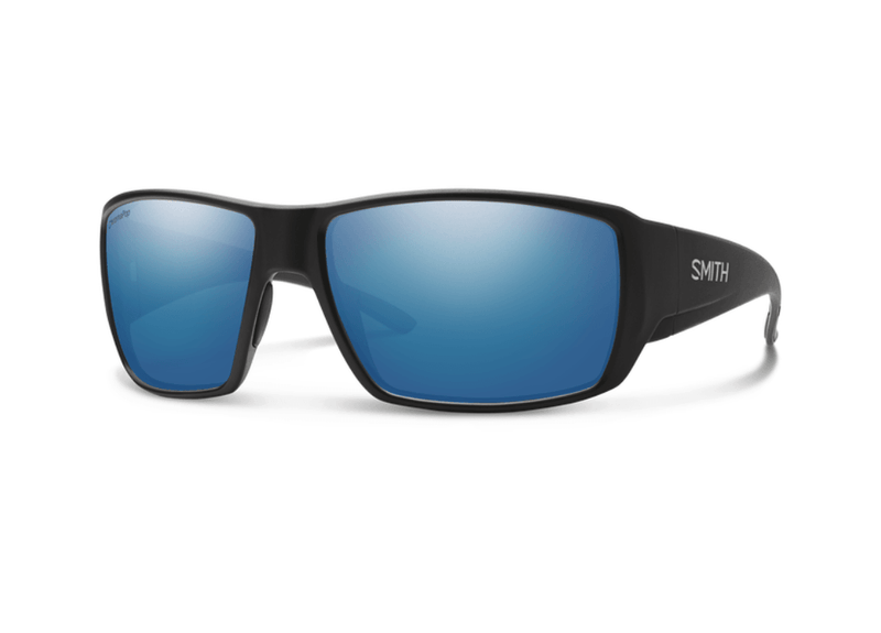 Load image into Gallery viewer, Smith Guide&#39;s Choice in Matte Black with ChromaPop Glass Polarized Blue Mirror Lens - Gear West
