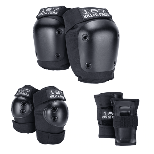 187 Killer Pads Juniors Six Pack Pad Set in Black - Gear West