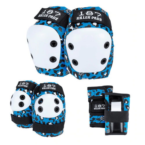 187 Killer Pads Juniors Six Pack Pad Set Staab Edition in Neon Blue - Gear West