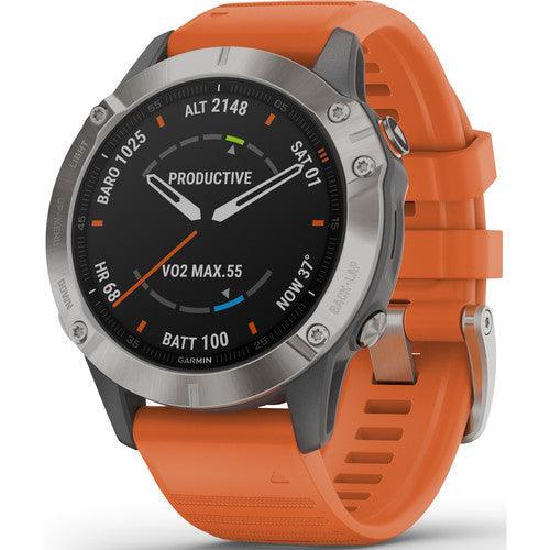 Garmin Fenix 6 Sapphire Multisport Watch Titanium Ember Orange - Gear West