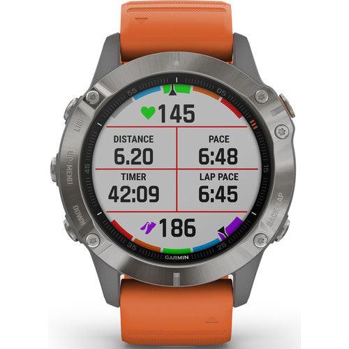 Garmin Fenix 6 Sapphire Multisport Watch Titanium Ember Orange - Gear West