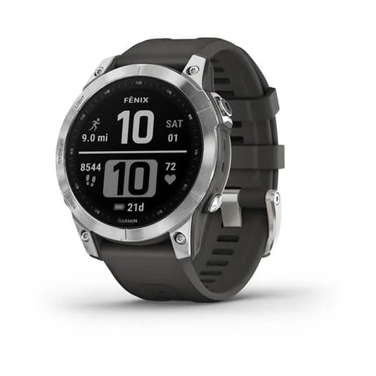 Garmin Fenix 7 Silver with Graphite Band - Gear West