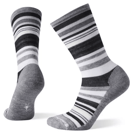 Smartwool Women's Everyday Jovian Stripe Crew Socks Charcoal Heather (Medium size only) - Gear West