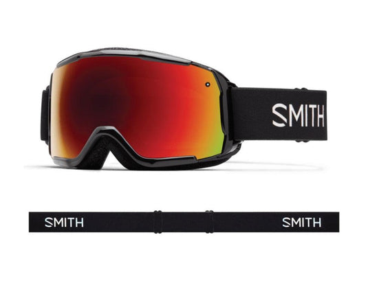 Smith Grom Youth Goggle in Black with ChromaPop Everyday Red Mirror Lens - Gear West